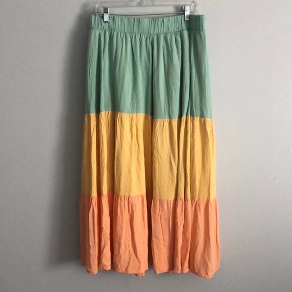 Torrid Colorblock Tiered Maxi Skirt w/Pockets Sz 1X - Picture 3 of 16